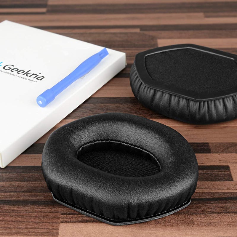 Geekria وسادات أذن Geekria QuickFit البديلة متوافقة مع سماعات V-Moda Crossfade Wireless/2/3، M-100، LP، LP2، وسادات أذن مع دليل فيديو (أسود) - Image 4